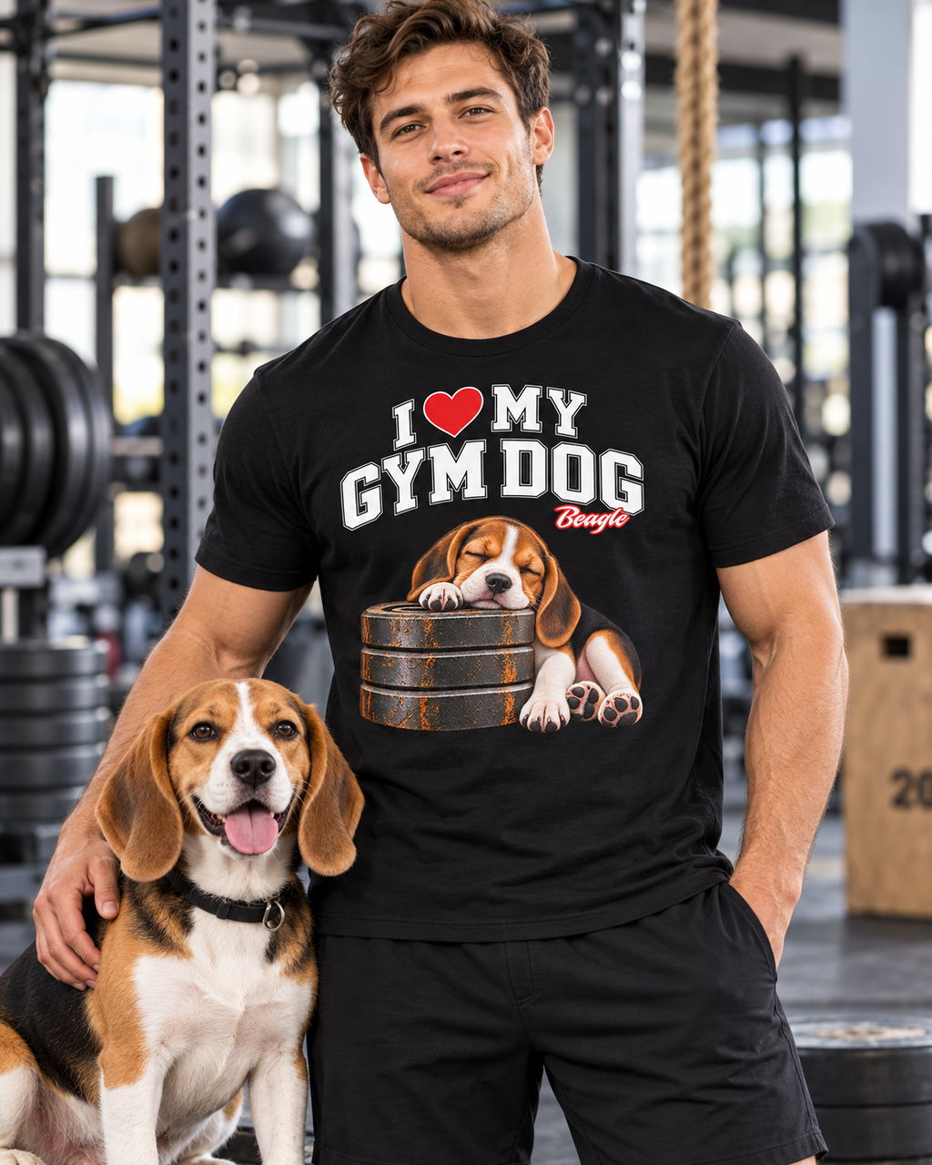 Gym Dog Beagle Bella + Canvas 3001 unisex tee