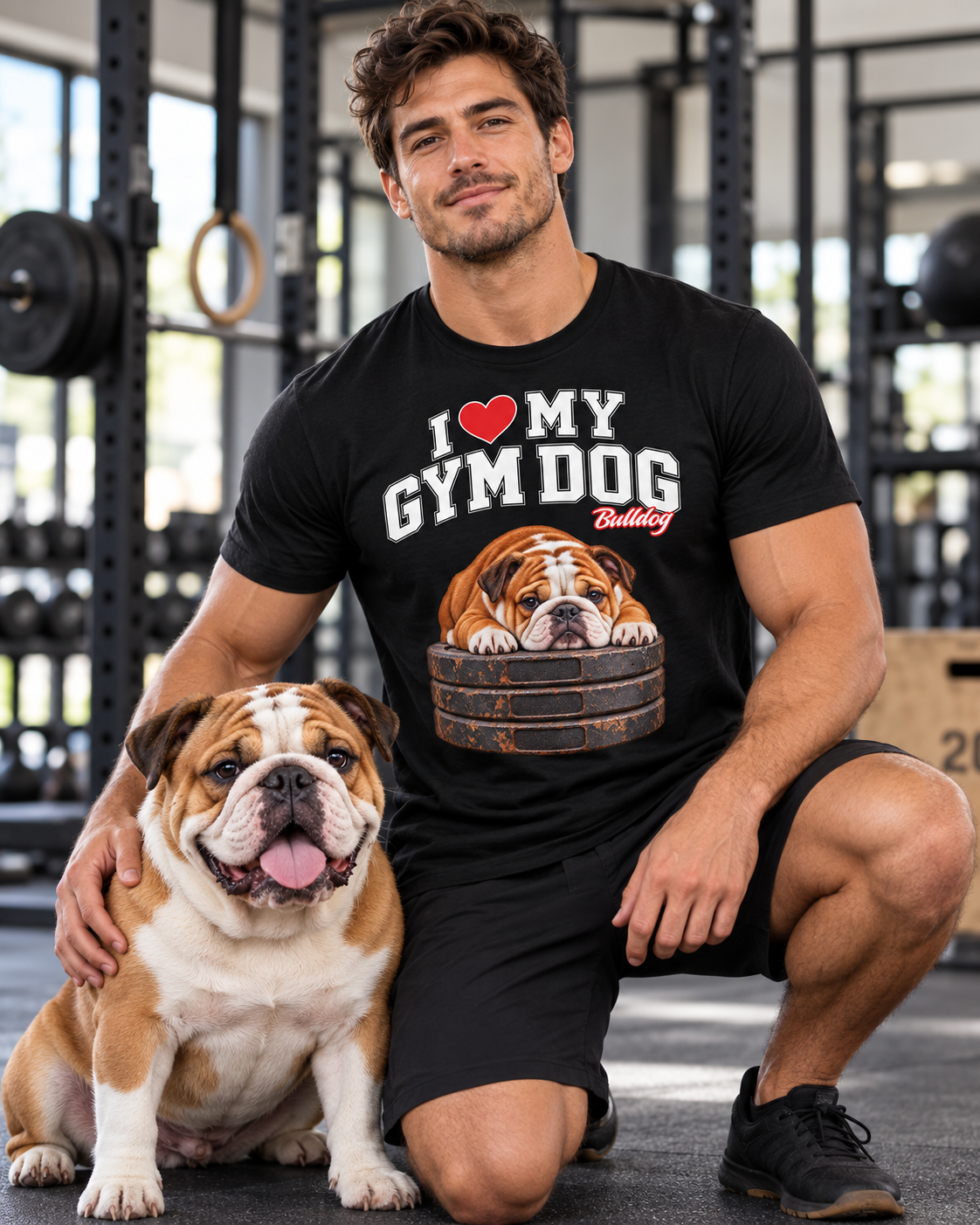 Gym Dog Bulldog  Bella + Canvas 3001 unisex tee