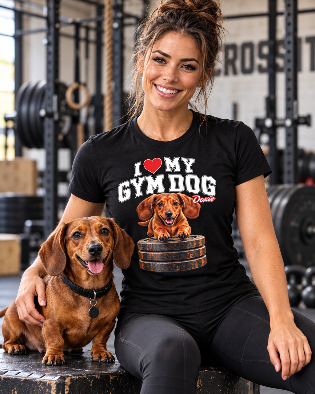 Gym Dog Doxie Bella + Canvas 3001 unisex tee