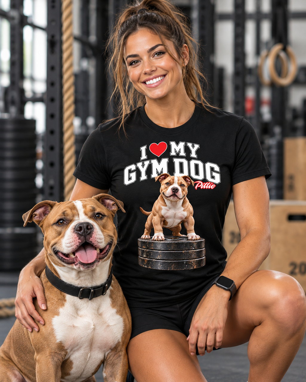 Gym Dog Pittie 2 Bella + Canvas 3001 unisex tee