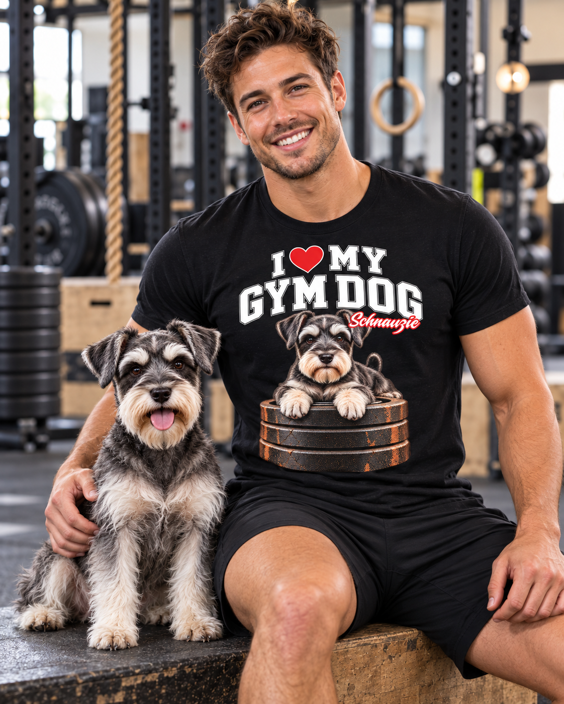 Gym Dog Schnauzie Bella + Canvas 3001 unisex tee