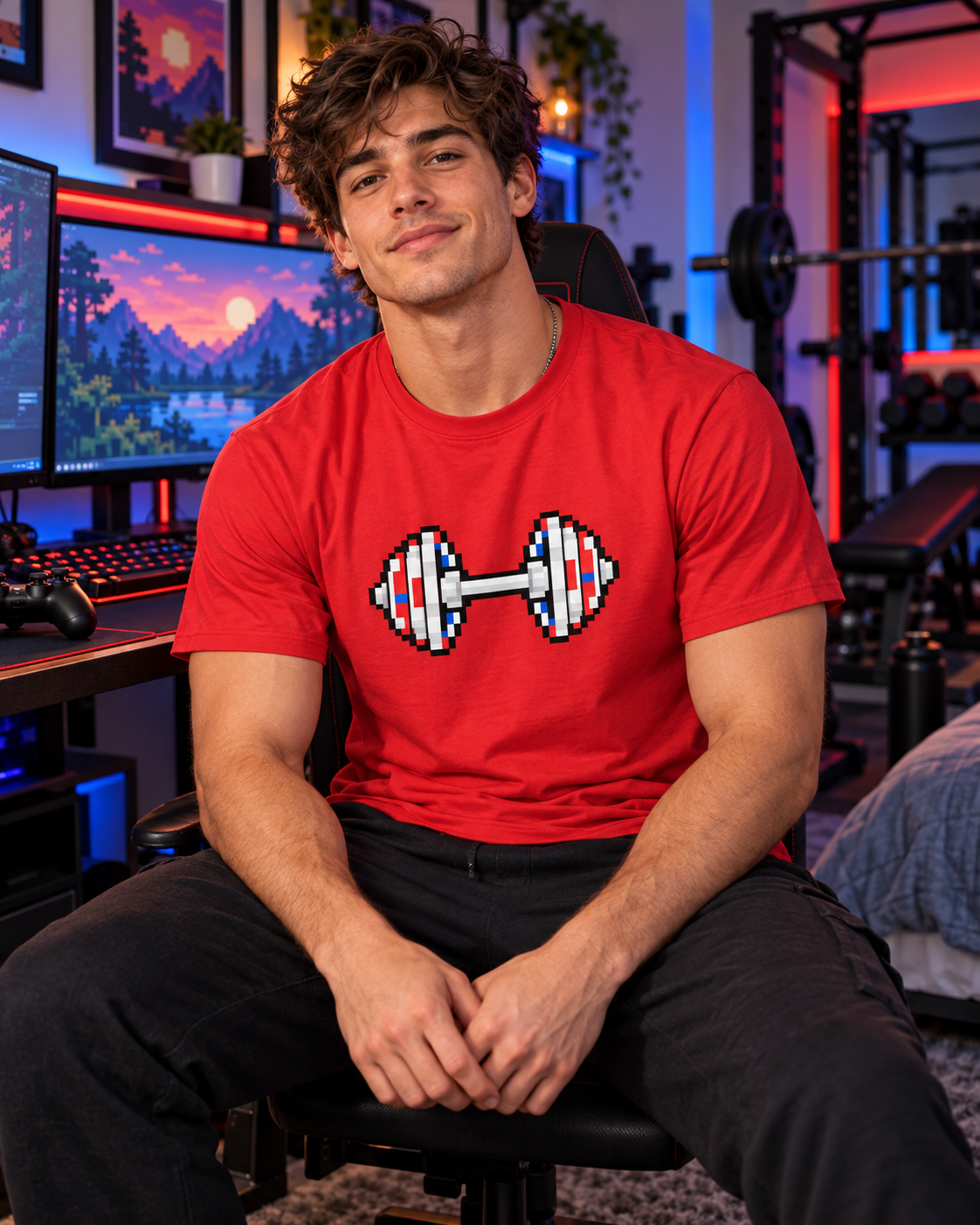 Pixel Dumbbell Tee